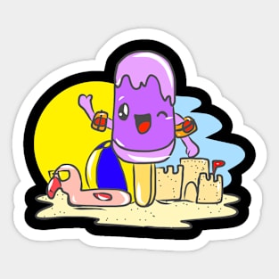 Summer Warm Tropical Sunny Beach Vacation Bathing Sticker